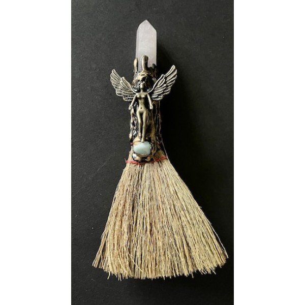 Besom Rose Quartz Fairy